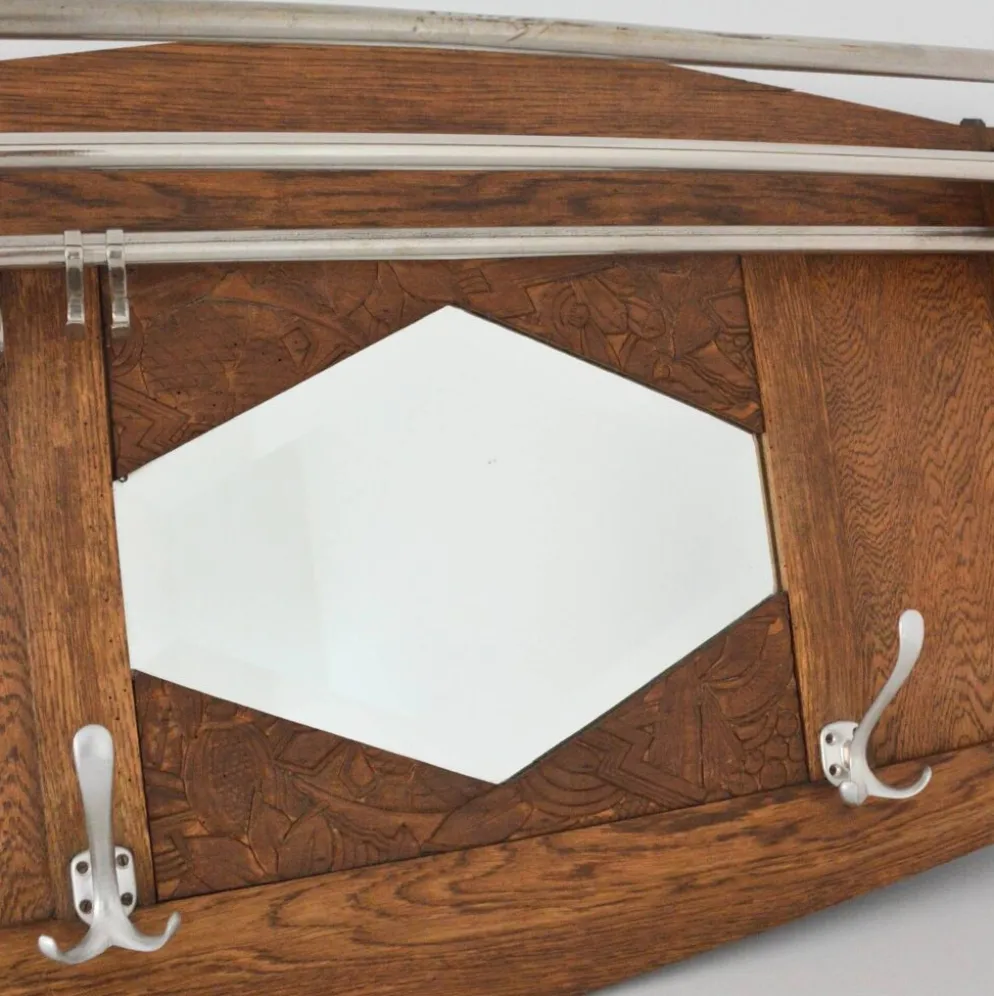 Grand porte manteaux / Porte chapeaux mural Art Déco 1920 vintage