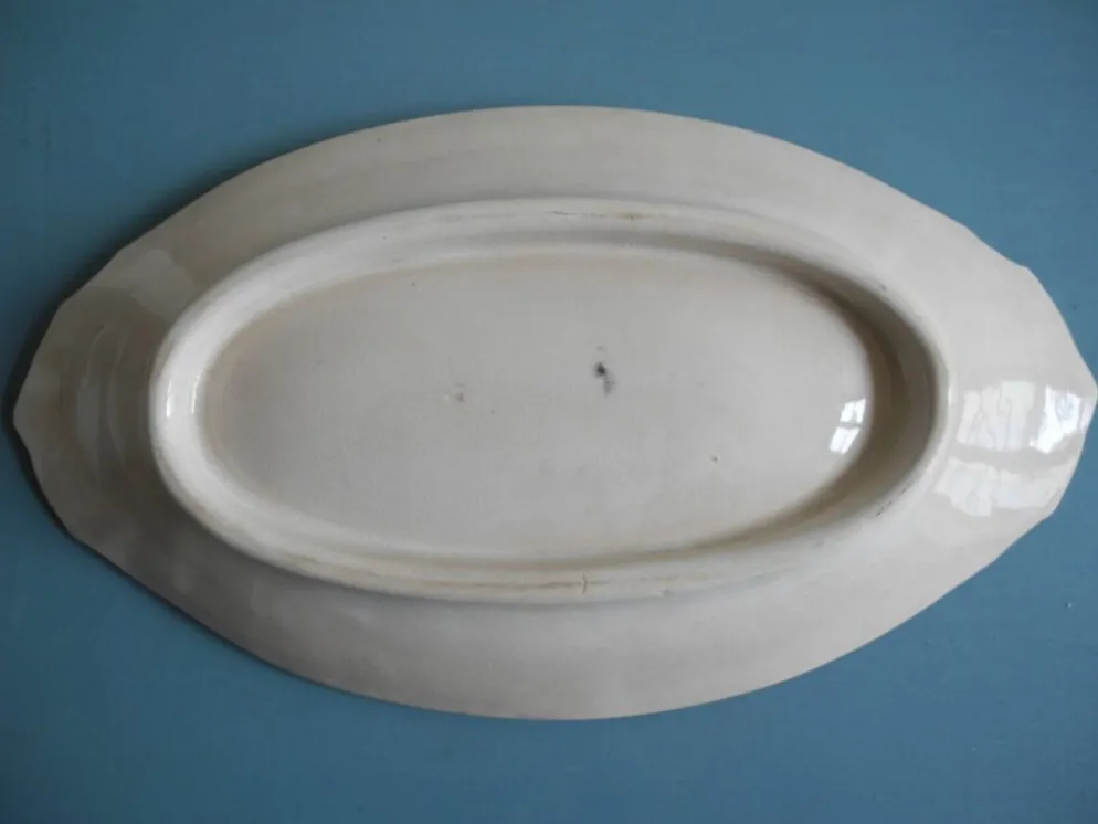 grand ravier ancien faïence Onnaing Moisson antique french earthenware dish
