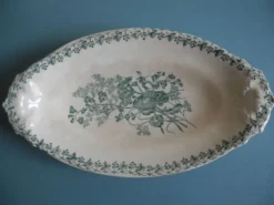grand ravier ancien faïence Onnaing Moisson antique french earthenware dish