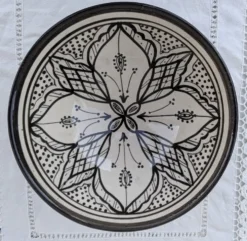 Grand Saladier Céramique SAFI Maroc XXL 29cm Poterie Berbère Zouak Tra