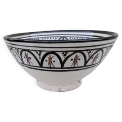 Grand Saladier Céramique SAFI Maroc XXL 29cm Poterie Berbère Zouak Tra