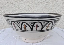 Grand Saladier Céramique SAFI Maroc XXL 29cm Poterie Berbère Zouak Tra