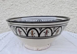 Grand Saladier Céramique SAFI Maroc XXL 29cm Poterie Berbère Zouak Tra