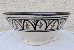 Grand Saladier Céramique SAFI Maroc XXL 29cm Poterie Berbère Zouak Tra