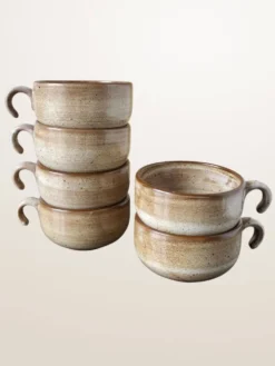Grand saladier et 6 tasses faïencerie Niderviller