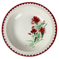 Grand saladier à rebord "Oeillet" Sarreguemines, 1920-50