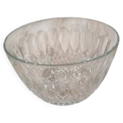 Grand Saladier Verre Taille Cristal Longchamp Diamant Vintage