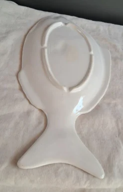 Grand service à poisson vintage en céramique blanche – Lot de 4 pièces