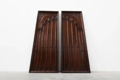 Grands panneaux muraux sculptés en chêne portugais, années 1850, lot de 2