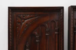Grands panneaux muraux sculptés en chêne portugais, années 1850, lot de 2
