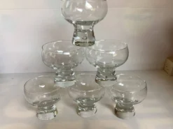 6 grands verres coupes bulle au pied style kosta boda