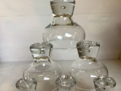 6 grands verres coupes bulle au pied style kosta boda