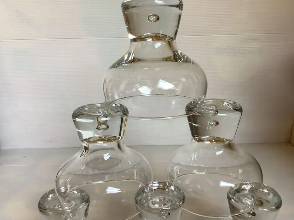 6 grands verres coupes bulle au pied style kosta boda