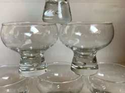 6 grands verres coupes bulle au pied style kosta boda