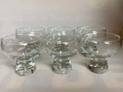 6 grands verres coupes bulle au pied style kosta boda