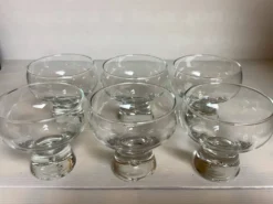 6 grands verres coupes bulle au pied style kosta boda