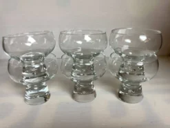 6 grands verres coupes bulle au pied style kosta boda