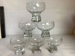 6 grands verres coupes bulle au pied style kosta boda