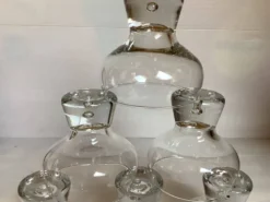 6 grands verres coupes bulle au pied style kosta boda