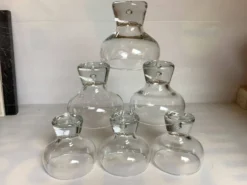 6 grands verres coupes bulle au pied style kosta boda