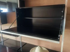 Grand système mural modulable Roche Bobois années 70 – bois, laqué noir et