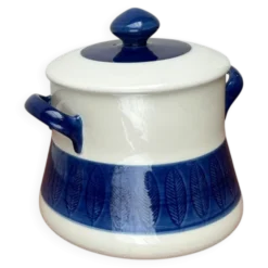 Grand Terrine Couvercle de Pot Suédois du Milieu du Siècle Koka Blue Bla par Hertha Bengtson pour Rörstrand, années 1950