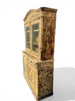 Grand vaisselier deux corps Louis Philippe – patine bleu beige