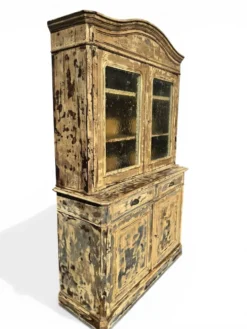 Grand vaisselier deux corps Louis Philippe – patine bleu beige