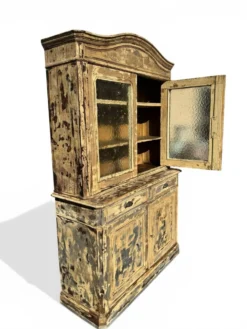 Grand vaisselier deux corps Louis Philippe – patine bleu beige