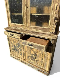Grand vaisselier deux corps Louis Philippe – patine bleu beige
