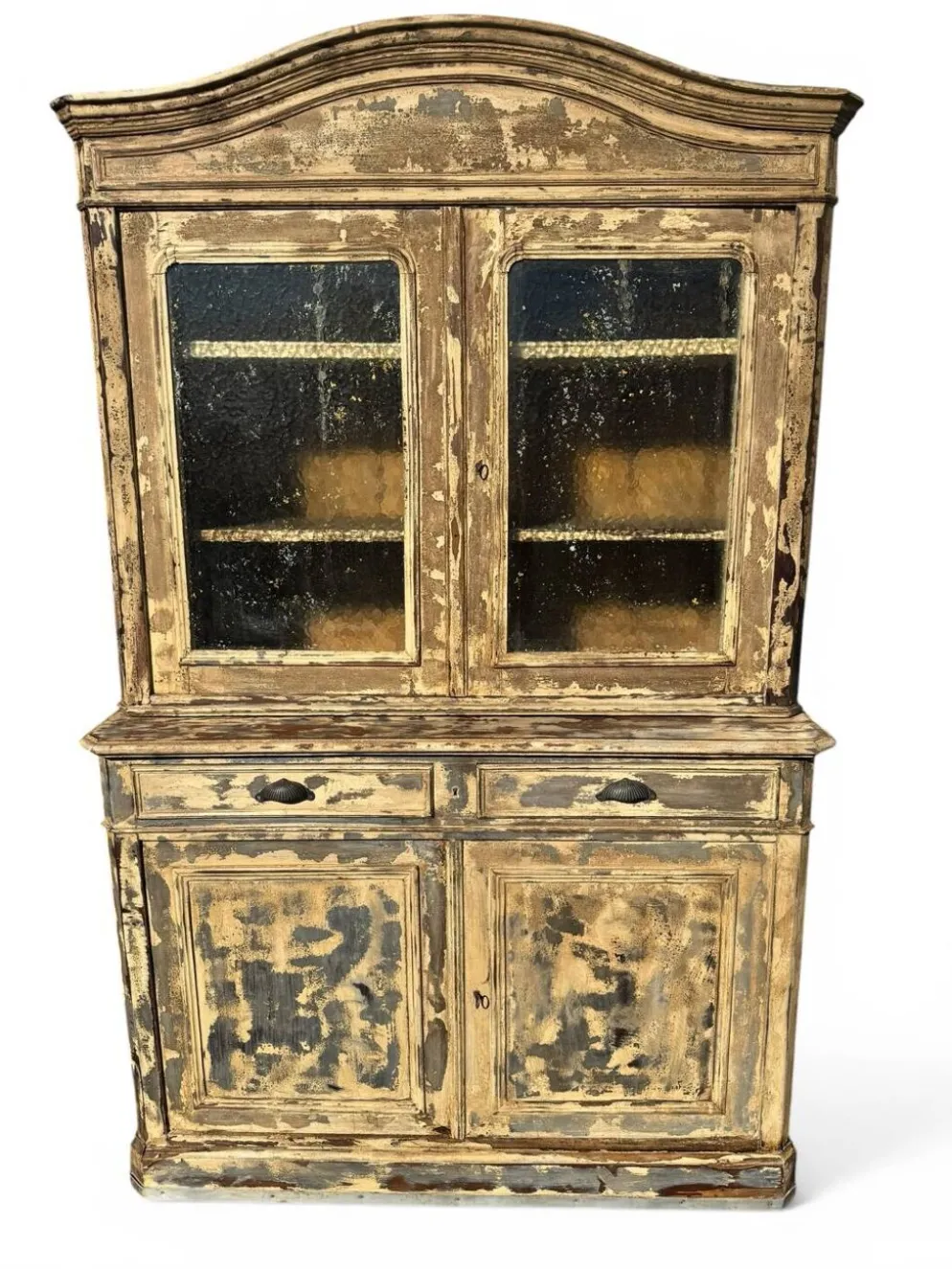 Grand vaisselier deux corps Louis Philippe – patine bleu beige
