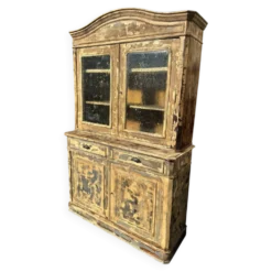 Grand vaisselier deux corps Louis Philippe – patine bleu beige
