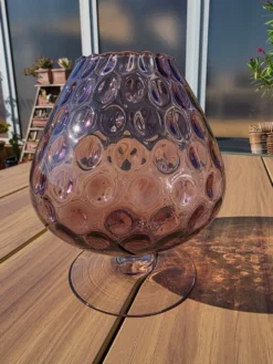 Grand verre géant 23 cm Empoli améthyste nid d'abeille verre soufflé