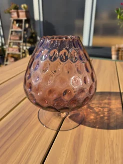 Grand verre géant 23 cm Empoli améthyste nid d'abeille verre soufflé