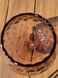 Grand verre géant 23 cm Empoli améthyste nid d'abeille verre soufflé