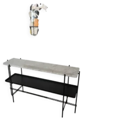GUBI Console en marbre noir et blanc