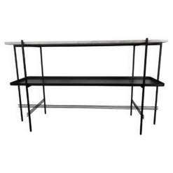 GUBI Console en marbre noir et blanc