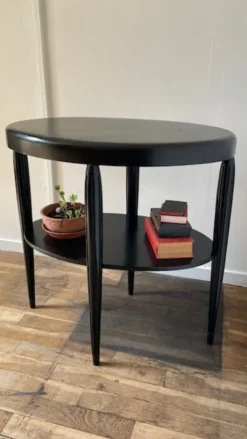 Gueridon console bois noir art déco