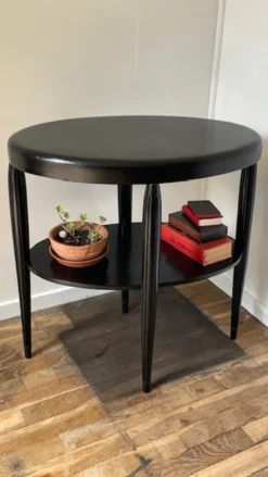 Gueridon console bois noir art déco