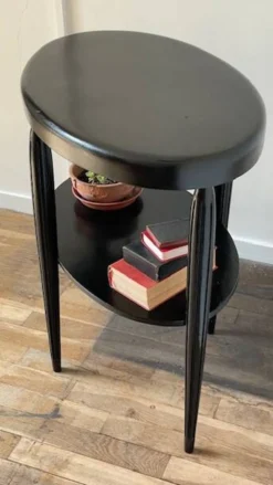 Gueridon console bois noir art déco
