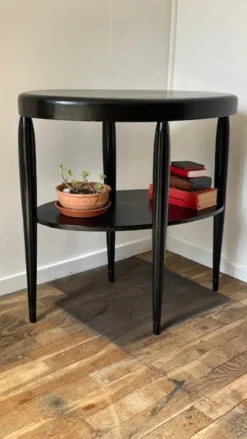 Gueridon console bois noir art déco