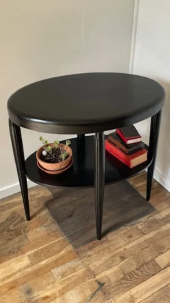 Gueridon console bois noir art déco
