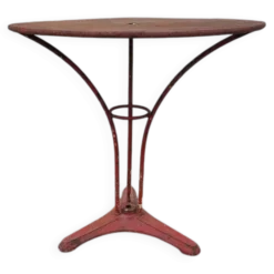 Gueridon de bistrot rond ancien en metal peint n°5
