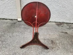 Gueridon de bistrot rond ancien en metal peint n°5