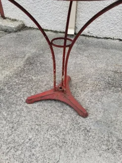 Gueridon de bistrot rond ancien en metal peint n°5