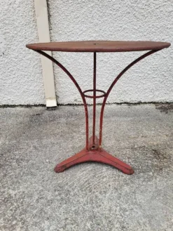 Gueridon de bistrot rond ancien en metal peint n°5