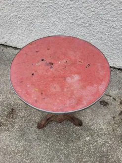 Gueridon de bistrot rond pied en fonte n°8