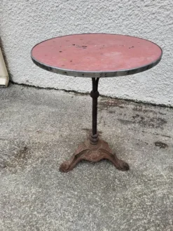 Gueridon de bistrot rond pied en fonte n°8
