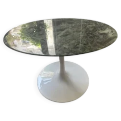 Gueridon pseudo Knoll marbre vert