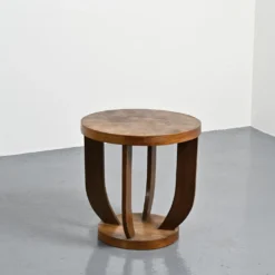 Guéridon Art Déco en bois marqueté, France, vers 1930